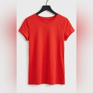 Ann Taylor LOFT Poppy Red Crew Neck Tee | Size S | Cotton Modal Blend